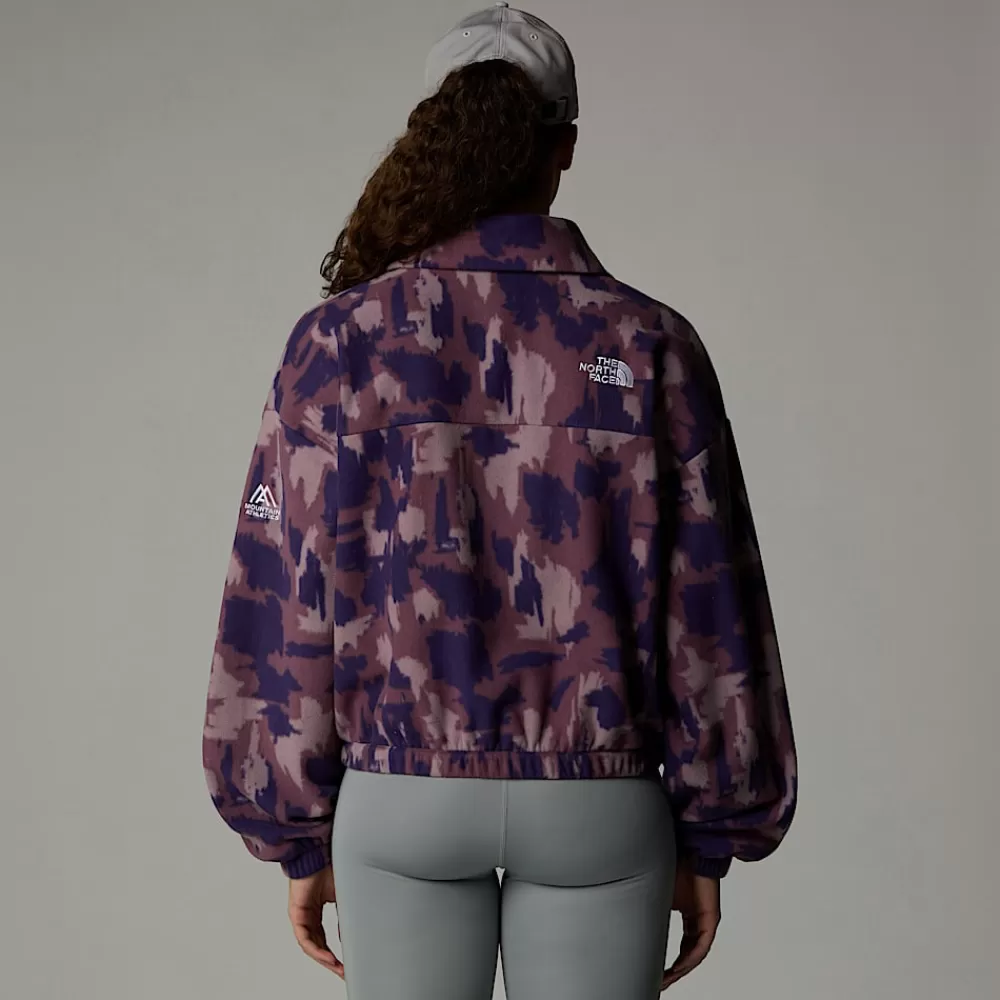 The North Face Fleecetrøjer Og Pullovers^Mountain Athletics Fleece Med Tryk Og Kvart Lynlås Til Damer Midnight Mauve Painted Mountains Print