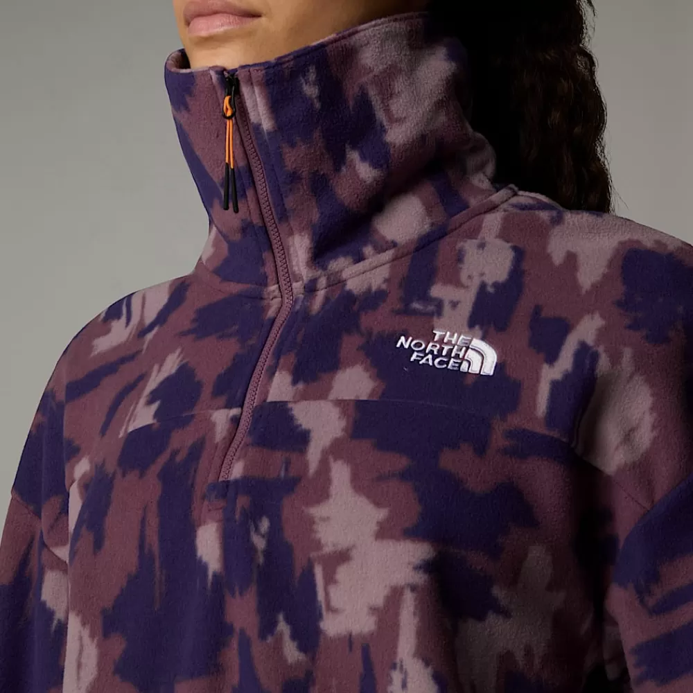 The North Face Fleecetrøjer Og Pullovers^Mountain Athletics Fleece Med Tryk Og Kvart Lynlås Til Damer Midnight Mauve Painted Mountains Print