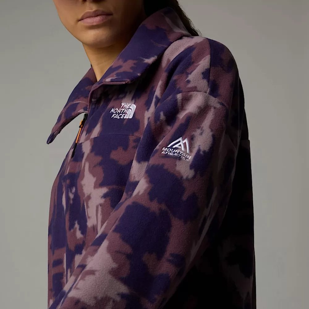 The North Face Fleecetrøjer Og Pullovers^Mountain Athletics Fleece Med Tryk Og Kvart Lynlås Til Damer Midnight Mauve Painted Mountains Print